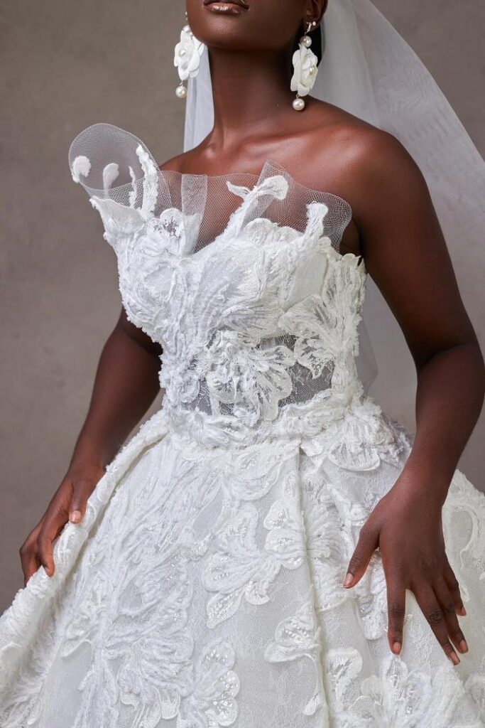 Peony Flared dress Yemi Shoyemi Bridal Bloom Collection